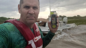 Wesley Clepper and his ACR personal locator beacon